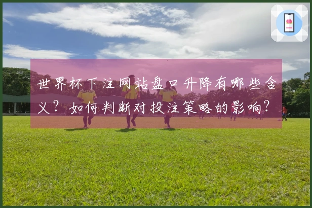 世界杯下注网站盘口升降有哪些含义？如何判断对投注策略的影响？